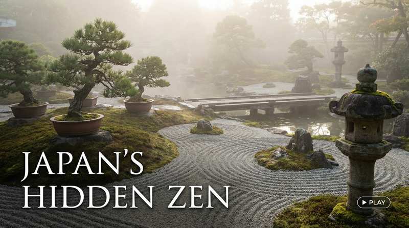 黄色仓库植物视频-日式禅意盆景视频