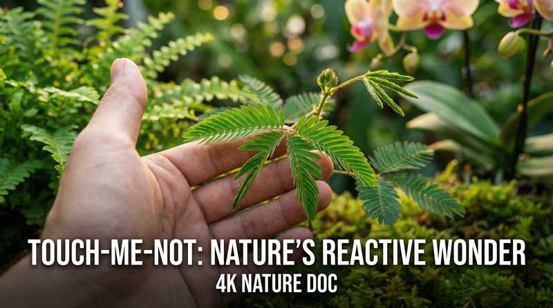 黄色仓库植物视频-含羞草触碰反应视频